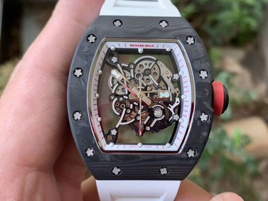 RM055 NTPT KVF Best Edition Skeleton Dial Red Crown on White Rubber Strap MIYOTA8215 V3