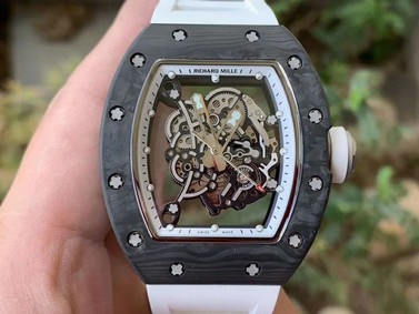RM055 NTPT KVF Best Edition Skeleton Dial White Crown on White Rubber Strap MIYOTA8215 V3