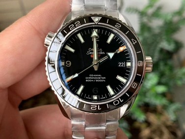 Planet Ocean 600M GMT 43.5mm VSF 1:1 Best Edition Black Dial SS Markers on SS Bracelet A8605 Super Clone