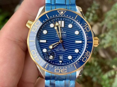 Seamaster Diver 300M SS/YG VSF 1:1 Best Edition YG Bezel Blue Dial on SS/YG Bracelet A8800