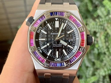 Royal Oak Offshore Diver Diamond 15703 JF 1:1 Best Edition on Rubber Strap A2824 V10