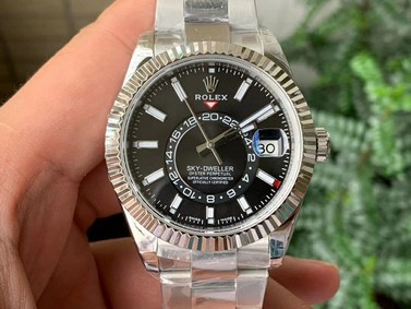 Sky-Dweller 326934 SS Noob 1:1 Best Edition Black Dial on SS Bracelet A23J
