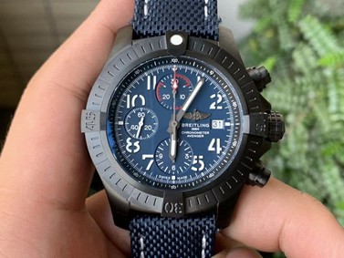 Avenger II Seawolf Chronograph PVD Titanium OXF Best Edition Blue Dial on Blue Nylon Strap 7750