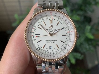 Navitimer 1 SS 38mm TF 1:1 Best Edition RG Bezel White Dial on SS Bracelet A2824