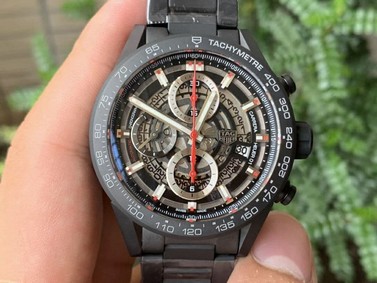 Calibre Heuer 01 Chrono 43mm Ceramic XF 1:1 Best Edition Skeleton Dial on Ceramic Bracelet A1887