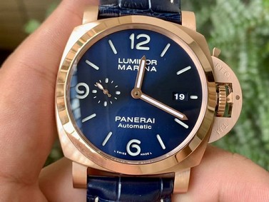 PAM1112 V GMT RG VSF 1:1 Best Edition Blue Dial on Blue Leather Strap P.9010 Super Clone