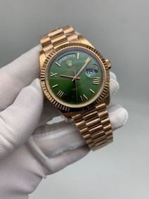Roler Data Gold Solid Steel Green Dial