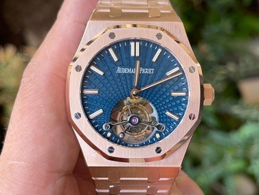 Royal Oak PVD Tourbillon R8F v2 Best Edition Gold Sunburst Tapisserie Dial on PVD Bracelet