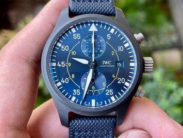 Pilot Chrono "Blue Angels" Black Ceramic ZF Best Edition on Blue Leather Strap 7750