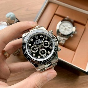 Rolex Daytona Black Dial Diamond on SS Strap