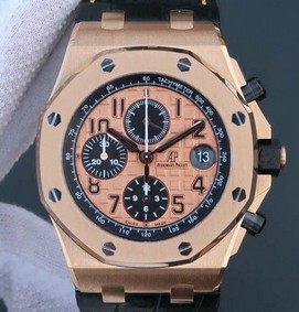 Royal Oak Offshore 2014 Gold Theme JF 1:1 Best Edition on Black Leather Strap A3126