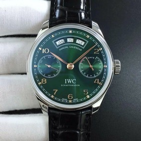 IWC Portugieser Annual Cal IW503502 SS/LE Green ZF A52850