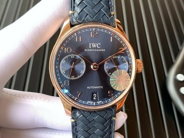 IWC PORTUGUESE CHRONO IW371606 ZF 1:1 BEST EDITION BLUE DIAL ON BLUE LEATHER STRAP A69355