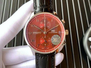 PORTUGUESE CHRONO IW371606 ZF 1:1 BEST EDITION RED DIAL ON BLACK LEATHER STRAP A693551