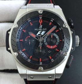 Big Bang Ferrari F1 Carbon Fiber V6F Limited Edition Black/Red Dial on Black Leather Strap HUB4100