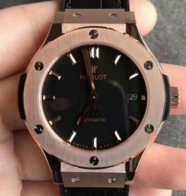 Classic Fusion 38mm RG JJF 1:1 Best Edition Black Dial on Black Gummy Strap A2892 V2