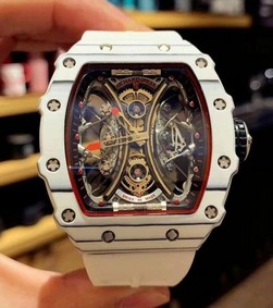RM 53-01 Real Tourbillon Pablo Mac Donough V9F Best Edition on White Rubber Strap