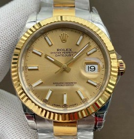 Rolex Date Just41mm Oys Flt 904L YG/SS Gold/Stk VSF VS3235