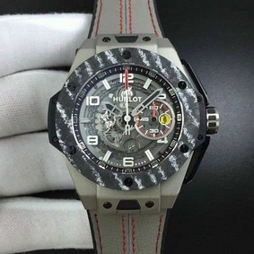 Big Bang Ferrari Unico Titanium V6F Best Edition Skeleton Dial on Black Gummy Strap HUB1288 (Copy)