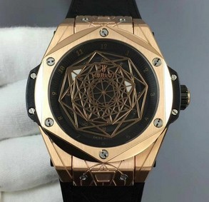 Big Bang Unico Sang Bleu Titanium HBF Skeleton Dial on Black Gummy Strap HUB1213