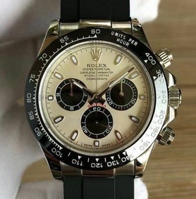 Rolex Datona 116506 Ceramic Bezel IBlack Rubber Strap White Dial