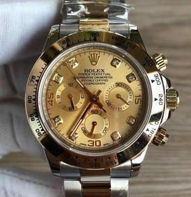 Rolex Daytona Gold Dial Diamond on SG Strap