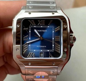 Santos de Cartier 40mm SS BVF 1:1 Best Edition Blue Dial on SS SmartLinks Bracelet MIYOTA 9015 V2