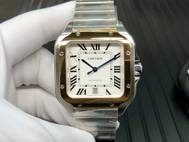 Santos de Cartier 40mm SS/YG GF 1:1 Best Edition White Dial on YG SmartLinks Bracelet MIYOTA 9015 V2