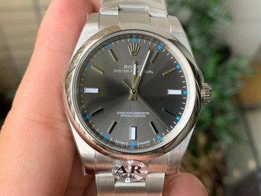 Oyster Perpetual 39mm 114300 ARF 1:1 Best Edition 904L SS Case and Bracelet Gray Rhodium Dial SH3132