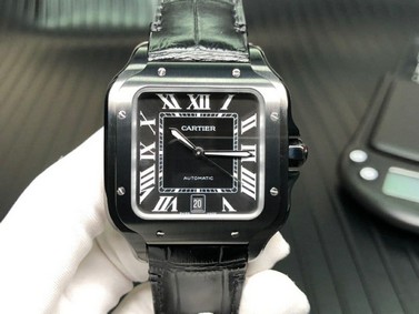 Santos de Cartier 40mm PVD GF 1:1 Best Edition White Dial on Leather Strap MIYOTA 9015 V2