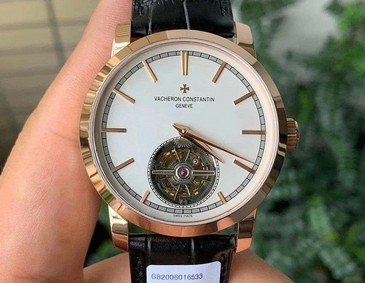 Traditionnelle Tourbillon YG OXF Best Edition White Dial on Black Leather Strap