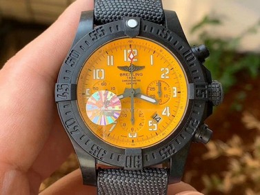 Avenger Hurricane 45mm Chrono GF 1:1 Best Edition Yellow Dial on Black Nylon Strap 7750