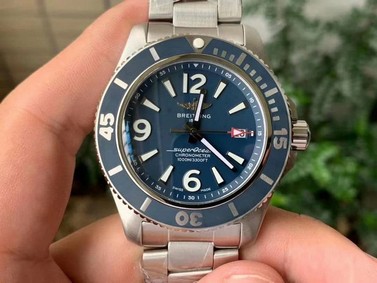 Superocean Automatic 44 TF 1:1 Best Edition Blue Dial Blue Bezel on SS Bracelet A2824