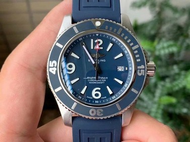 Superocean Automatic 44 TF 1:1 Best Edition Blue Dial Blue Bezel on Blue Rubber Strap A2824