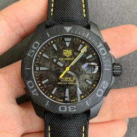 Aquaracer Calibre 5 Yellow Carbon TBF 1:1 Best Edition Carbon Dial on Nylon Strap A2824