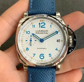 PAM906 Luminor Due VSF Best Edition White Dial on Blue Leather Strap AXXXIV