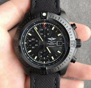 Colt Chronograph 44mm PVD Black Textured Dial on Black Rubber Strap 7750
