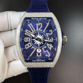 FM Vanguard Mens Yachting Diam V45 SS/NY/RU Blue ZF MY9015