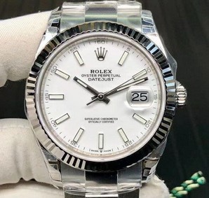 Rolex Date Just 41mm Oys Flt 904L SS/SS Grey/Stk VSF VS3235