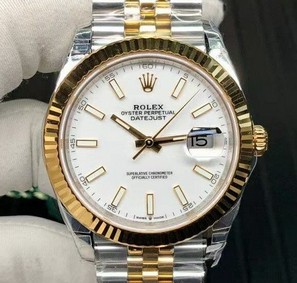 Rolex Date Just41mm Jubilee Flt 904L YG/SS Gold/Stk VSF VS3235