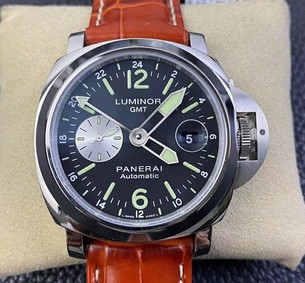 PAM088 R Luminor GMT 44mm VSF 1:1 Best Edition on Brown Leather Strap P.9001 Super Clone