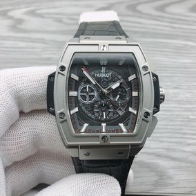 Hublot Spirit Grey Senna On Black Leather Strap