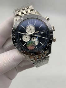 Breitling Black Chrono High Version on SS Strap