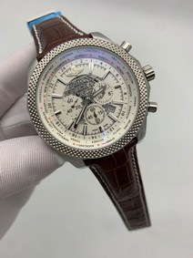 Breitling Navitimer White Dial High Version on Brown Leather Strap