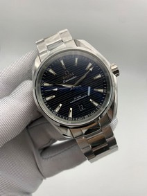 Omega Seamaster Black Dial on Steel Strap