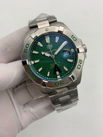 Tag Heuer Silver Green Dial on SS Strap