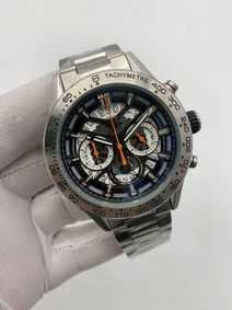Tag Heuer Silver Black Skeleton Dial on SS Strap