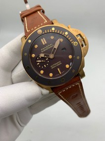 Panerai Submersible Automatic Bronze on Brown Leather Strap