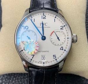 Portuguese Real PR IW500705 ZF 1:1 Best Edition White Dial Blue Markers on Brown Leather Strap A52010