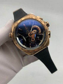 Tag Heuer Black Dial Chrono on Black Rubber Strap